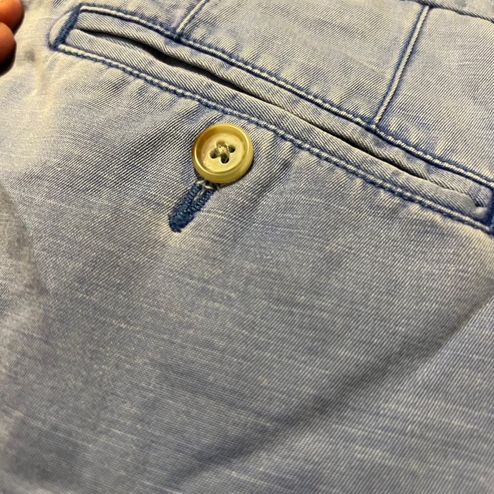 Peter Millar Mens Raleigh Washed Blue Twill Size 36x31 Pima Cotton Chinos - Picture 6 of 9